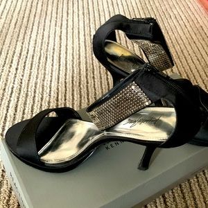 Beautiful satin and silver metallic heels
